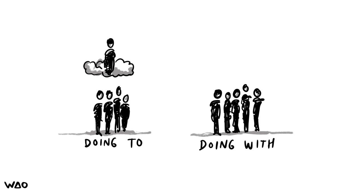 Doing To Vs Doing With Visual Thinkery Stories And Cartoons